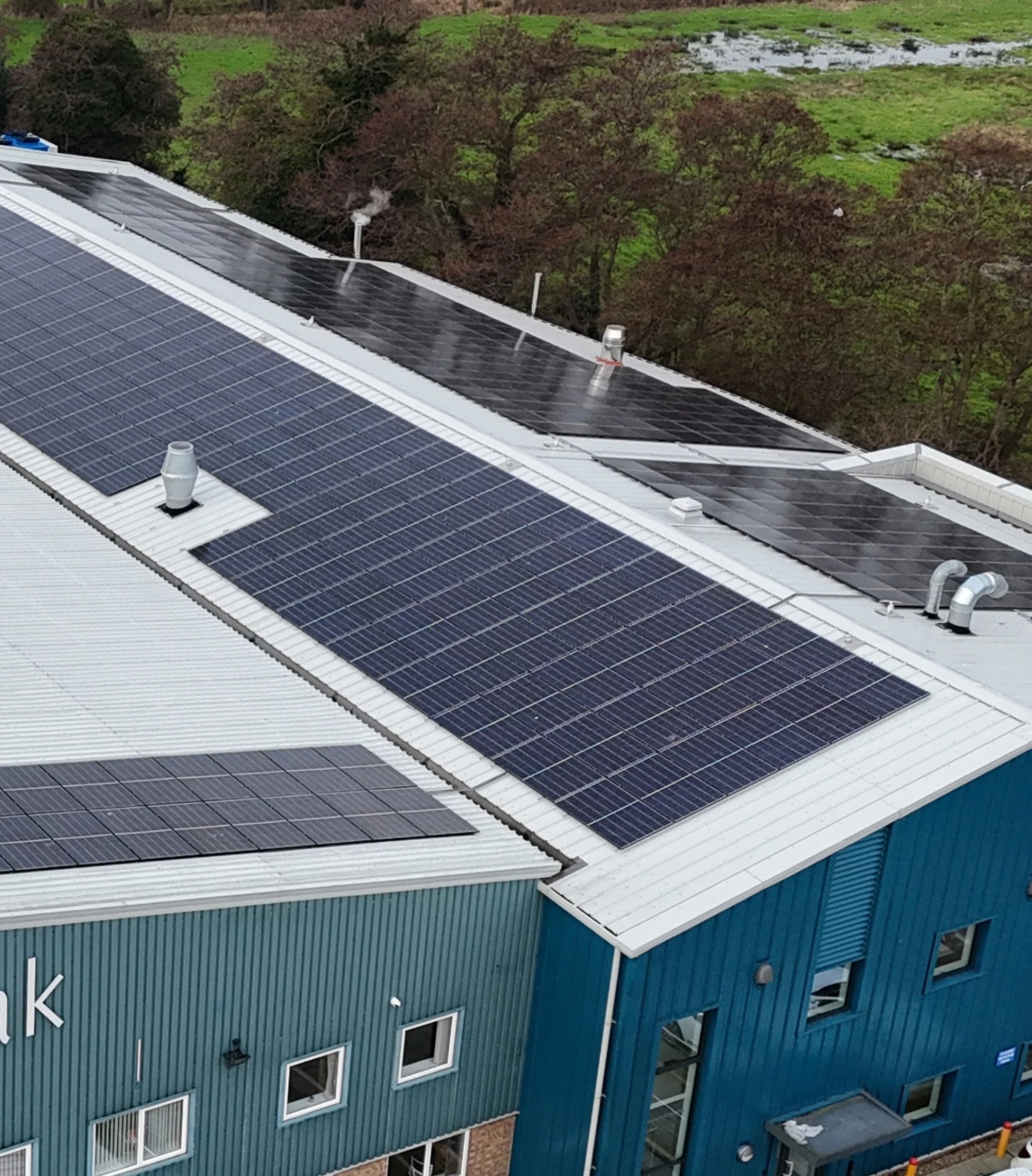 A close-up of solar panels