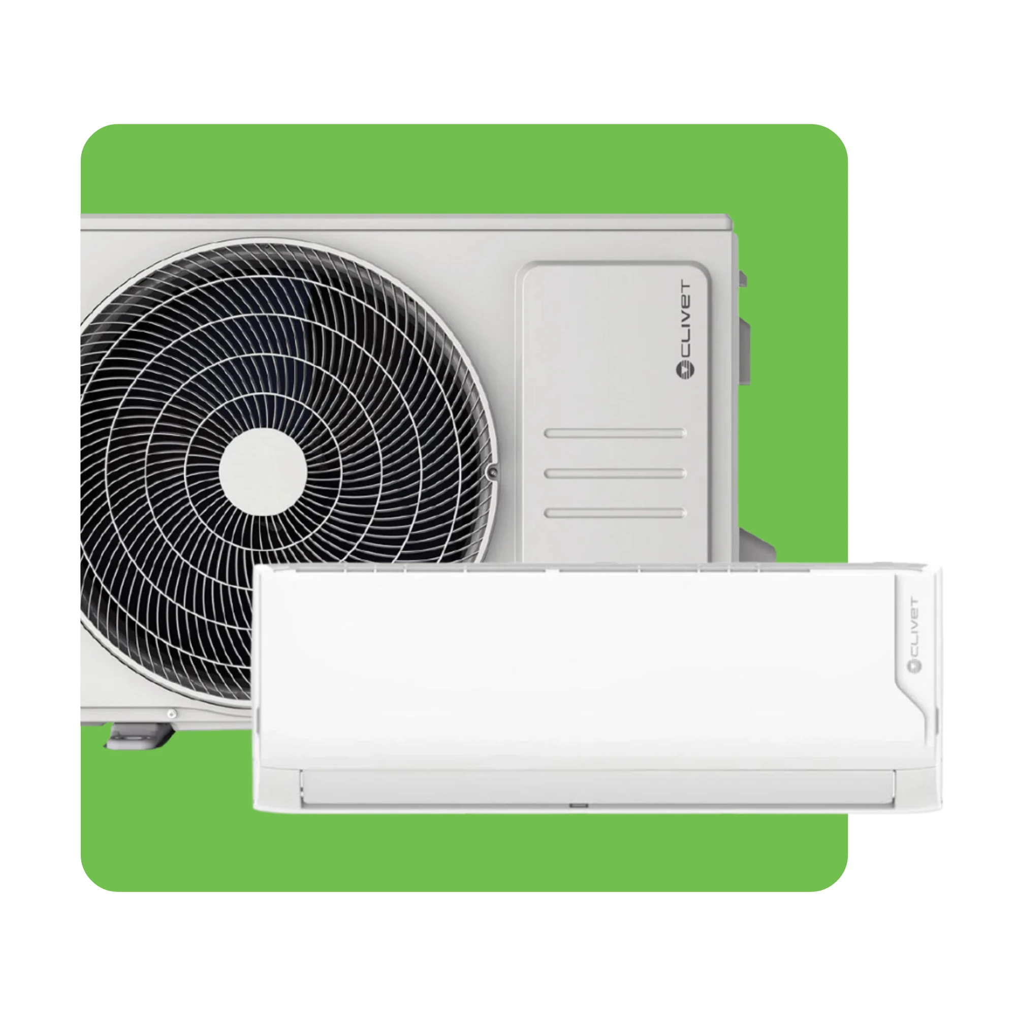 A Bosch air conditioning outdoor unit and indoor wall unit